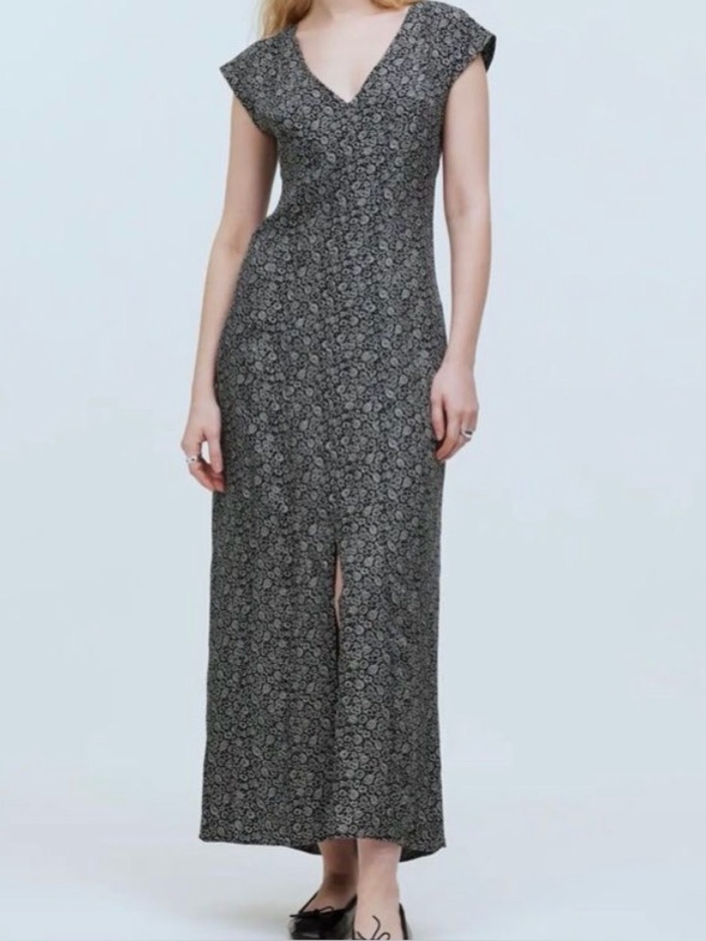 MADEWELL cap sleeve floral dress